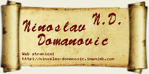 Ninoslav Domanović vizit kartica